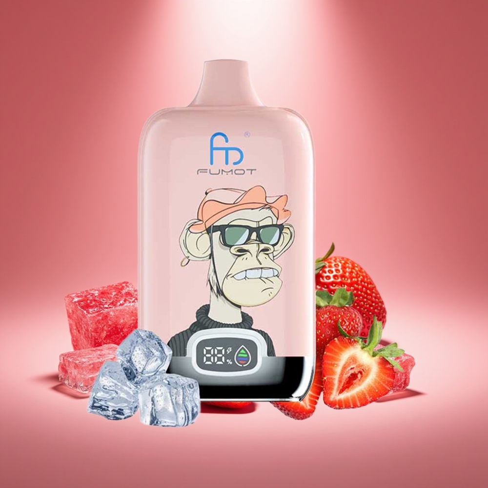 Fumot Tornado Digital Box 12000 Puffs Erdbeer-Eis mit Mesh Coil und Typ-C-Ladung
