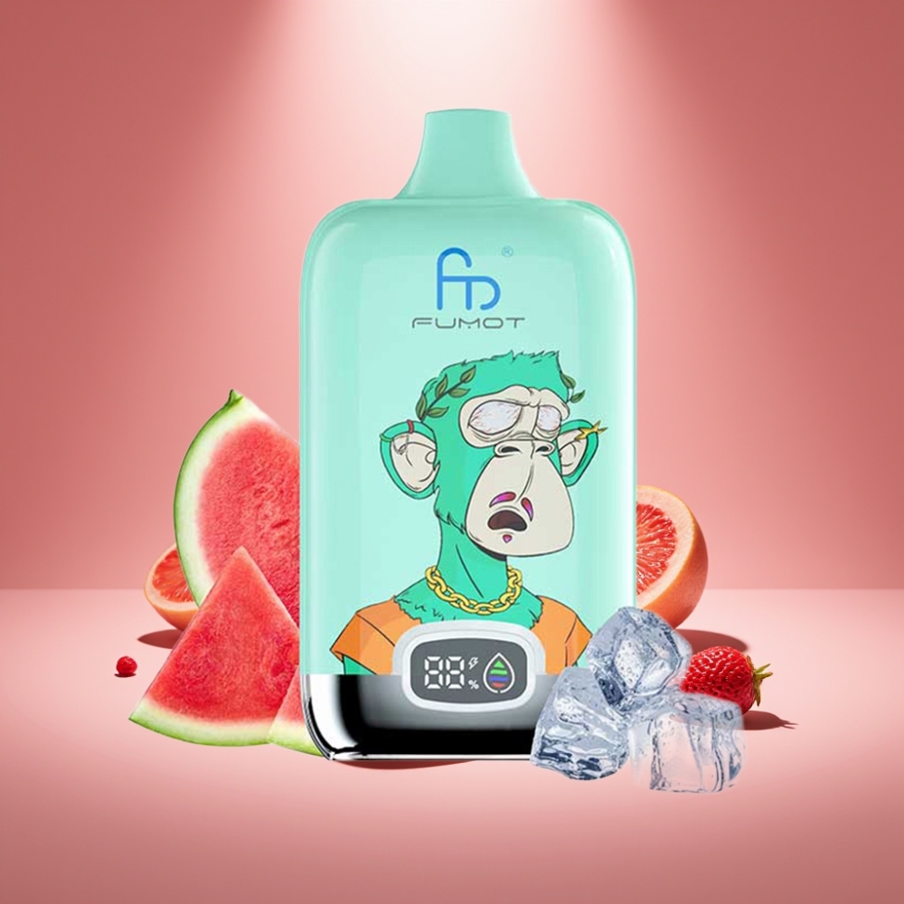 Fumot Tornado Digital Box 12000 Puffs Kühle Minze mit Mesh Coil und Typ-C-Ladung