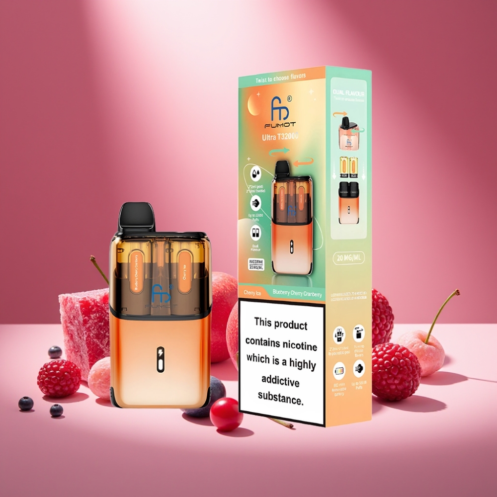 Fumot Ultra T32000 Disposable Vape Blaubeere Kirsche Cranberry - Kirsch-Eis mit 32000 Zügen und 24ml