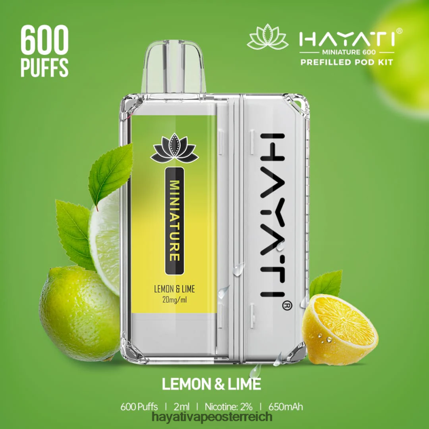 Hayati Price Österreich - Hayati Miniature 600 Pod-Kits Zitrone und Limette PZRL6R39