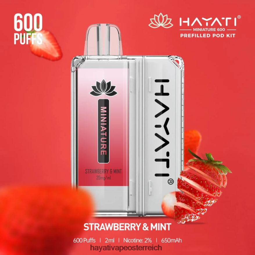 Hayati Store Österreich - Hayati Miniature 600 Pod-Kits Erdbeere und Minze PZRL6R46
