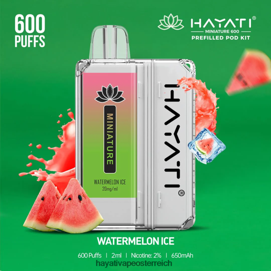 Hayati Vape Flavours - Hayati Miniature 600 Pod-Kits Wassermeloneneis PZRL6R50