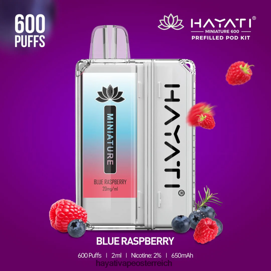 Hayati Vape Flavours - Hayati Miniature 600 Pod-Kits blaue Himbeere PZRL6R30