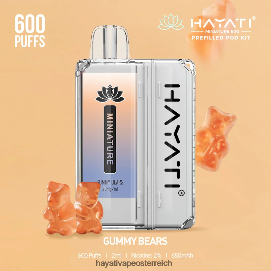 Hayati Vape Shop - Hayati Miniature 600 Pod-Kits Gummibärchen PZRL6R37