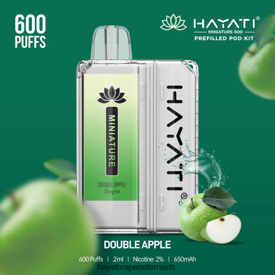 Hayati Wien - Hayati Miniature 600 Pod-Kits Doppelapfel PZRL6R32