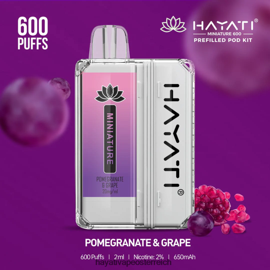 Hayati Wien - Hayati Miniature 600 Pod-Kits Granatapfel und Traube PZRL6R42