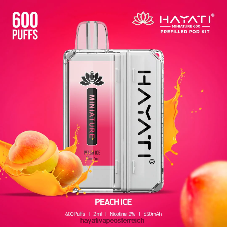 Hayati Österreich - Hayati Miniature 600 Pod-Kits Pfirsicheis PZRL6R41