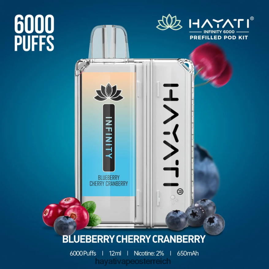 Hayati Flavour List - Hayati Infinity 6000 Pod-Kits Heidelbeere, Kirsche, Cranberry PZRL6R145