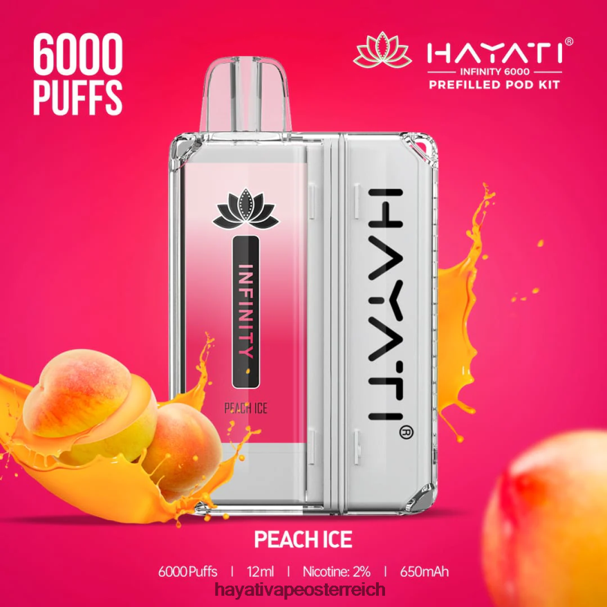 Hayati Flavour List - Hayati Infinity 6000 Pod-Kits Pfirsicheis PZRL6R155