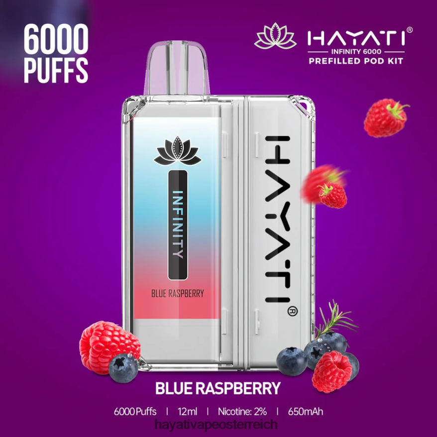 Hayati Flavours - Hayati Infinity 6000 Pod-Kits blaue Himbeere PZRL6R144