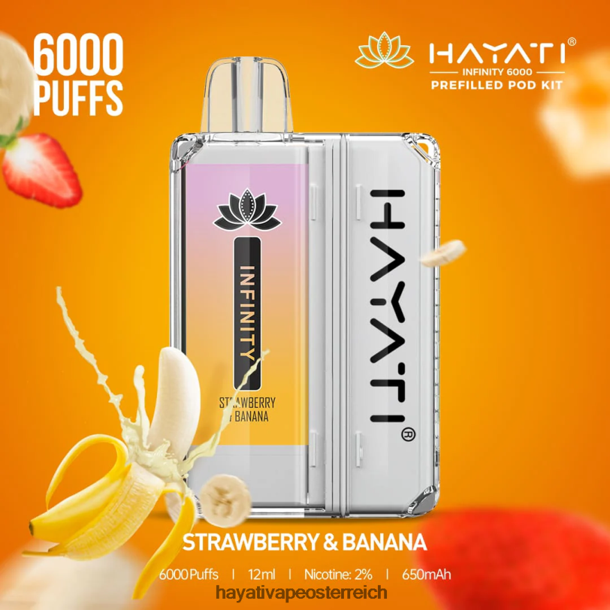 Hayati Price Österreich - Hayati Infinity 6000 Pod-Kits Erdbeere Banane PZRL6R159