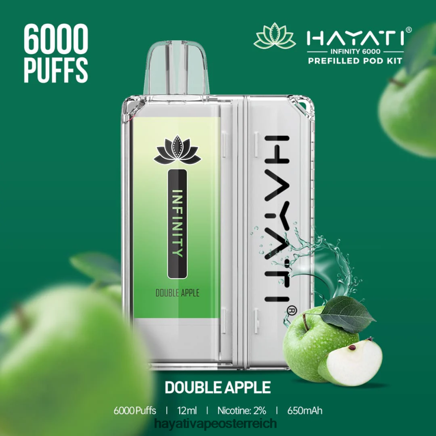 Hayati Store Österreich - Hayati Infinity 6000 Pod-Kits Doppelapfel PZRL6R146