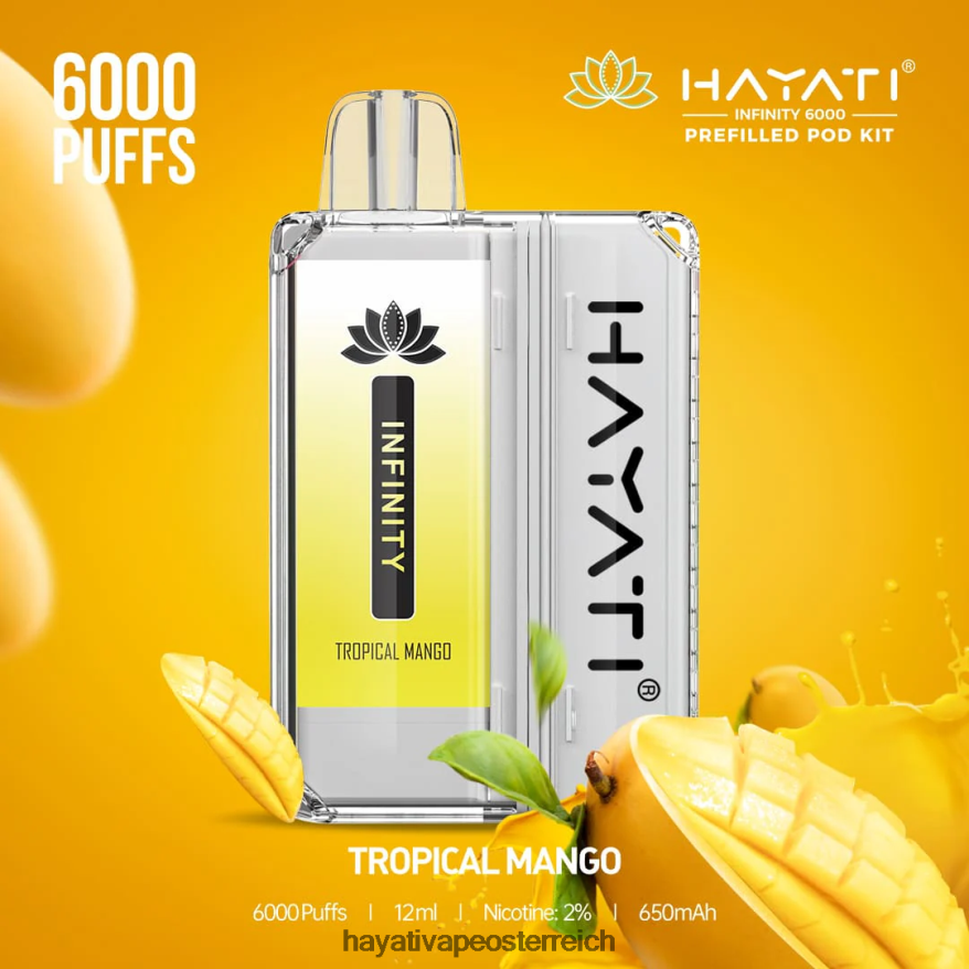 Hayati Vape Österreich - Hayati Infinity 6000 Pod-Kits tropische Mango PZRL6R163