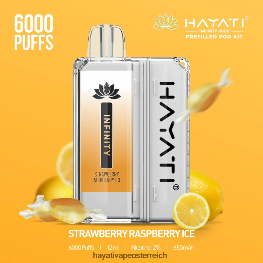 Hayati Österreich - Hayati Infinity 6000 Pod-Kits Erdbeer-Himbeer-Eis PZRL6R161